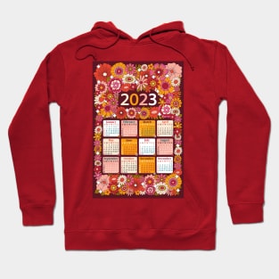 Floral 2023 Calendar Wall Hanging Hoodie